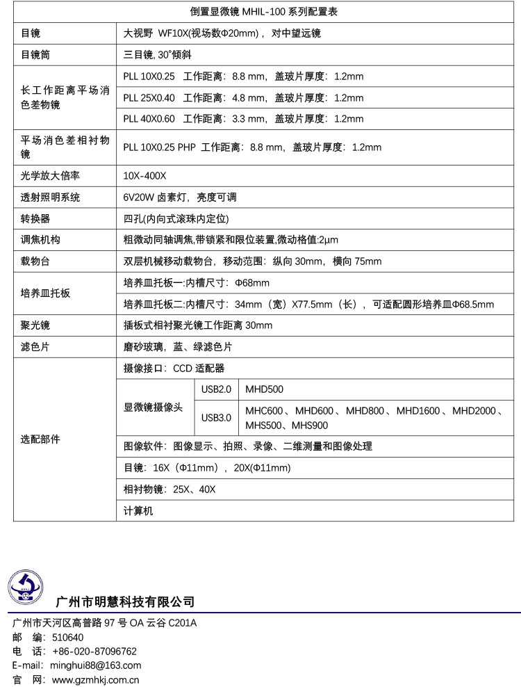 倒置生物顯微鏡MHI-100,廣州明慧科技
