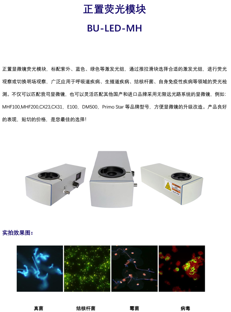 正置雙色熒光模塊BU-LED-MH-顯微鏡國產(chǎn)熒光模塊-廣州明慧